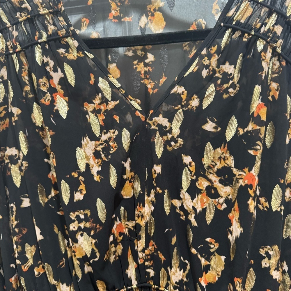 Simply Vera Elegant Black and Gold Women's Dress Size L - Picture 6 of 9
